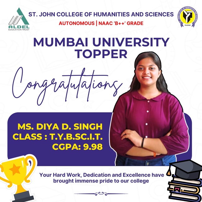 Palghar Student tops Mumbai University B.Sc. (IT) Exam